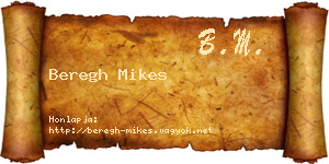 Beregh Mikes névjegykártya
